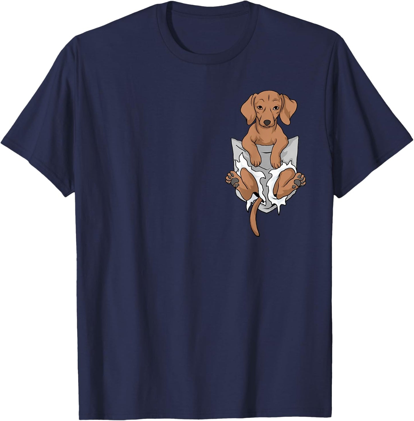 Dachshund Pocket T-Shirt - T-Shirt | Navy