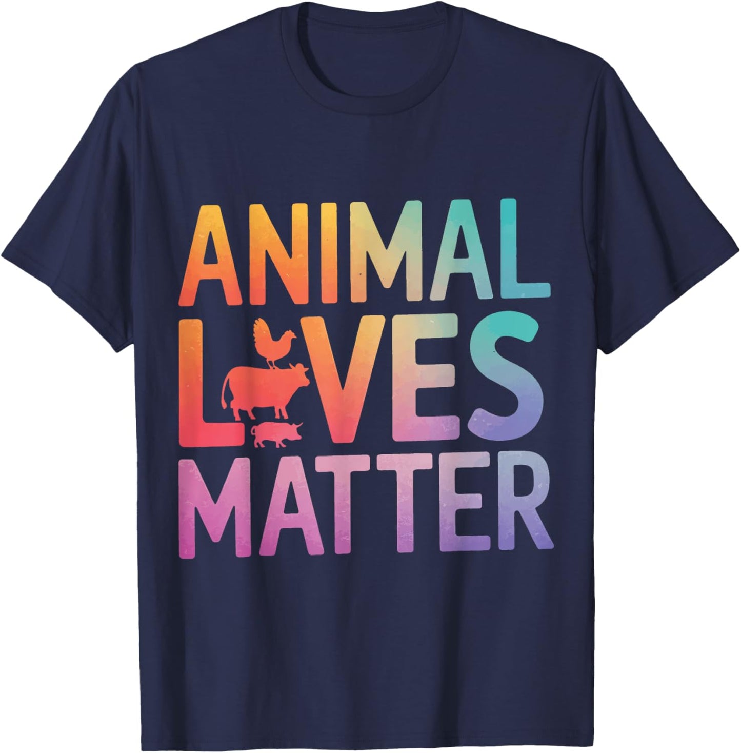 Vegetarian Animal Lives Matter T-Shirt - T-Shirt | Navy