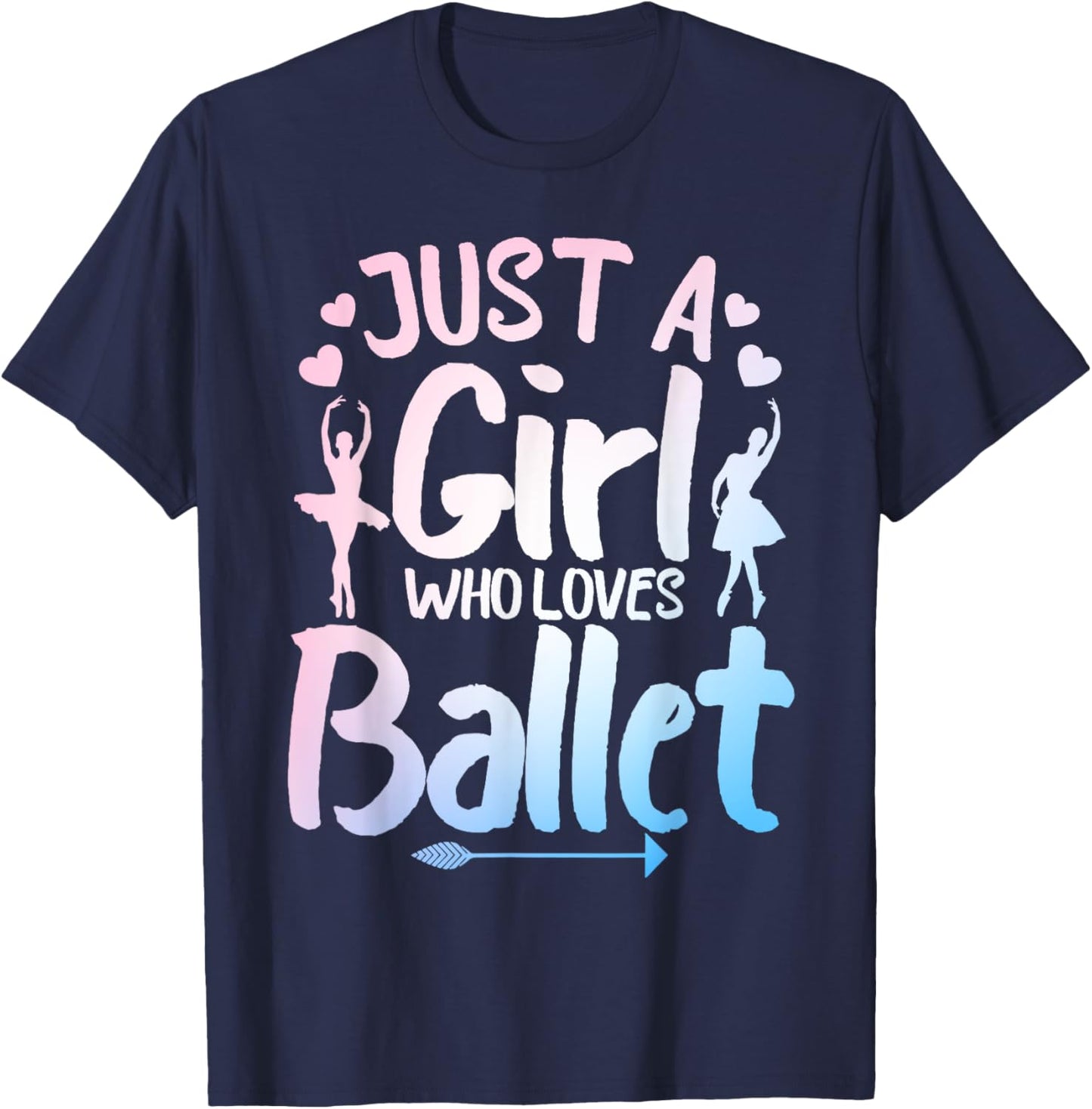Funny Ballerina Design For Girls Women Ballet Dance Lovers T-Shirt - T-Shirt | Navy