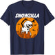 Snowzilla Japanese Monster Snowman Sunset Kaiju Christmas T-Shirt - T-Shirt | Navy