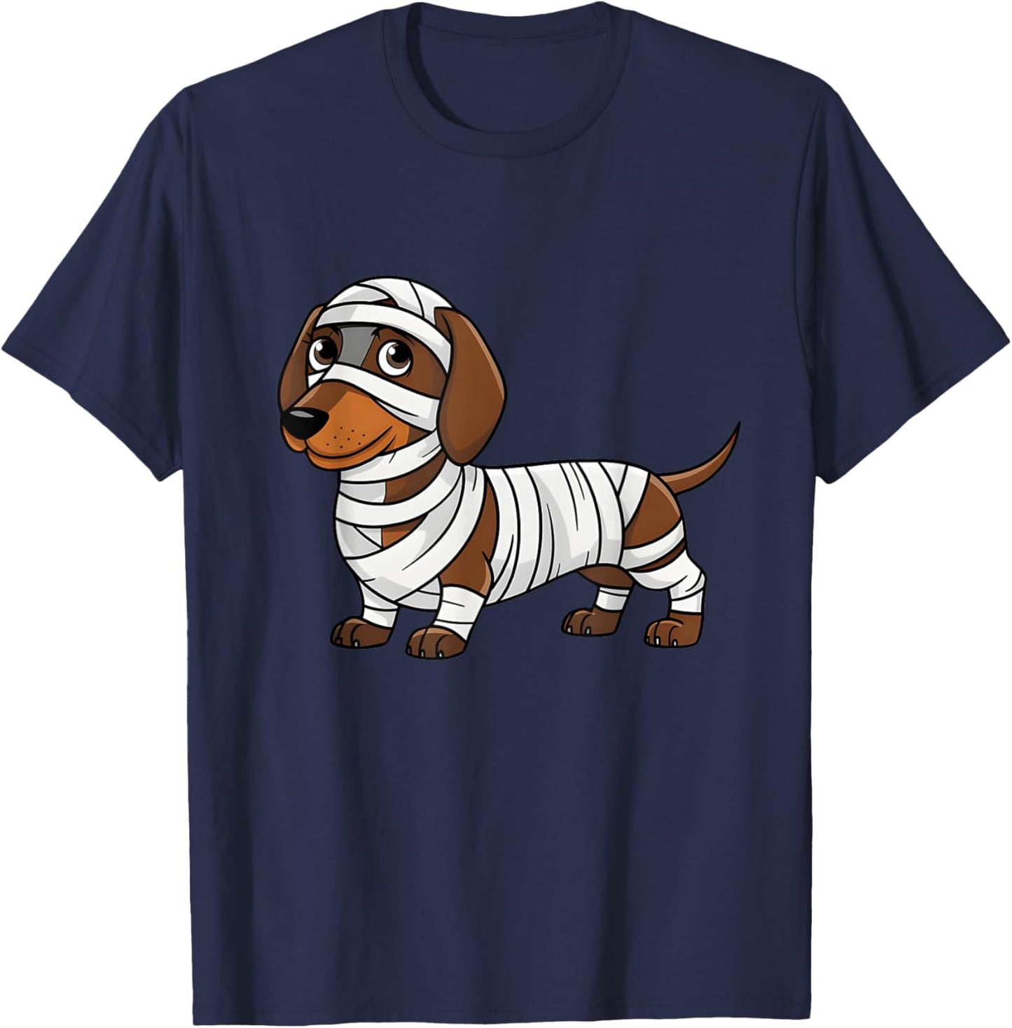 Cute Halloween Costume Dachshund Mummy Dog Lover T-Shirt - T-Shirt | Navy