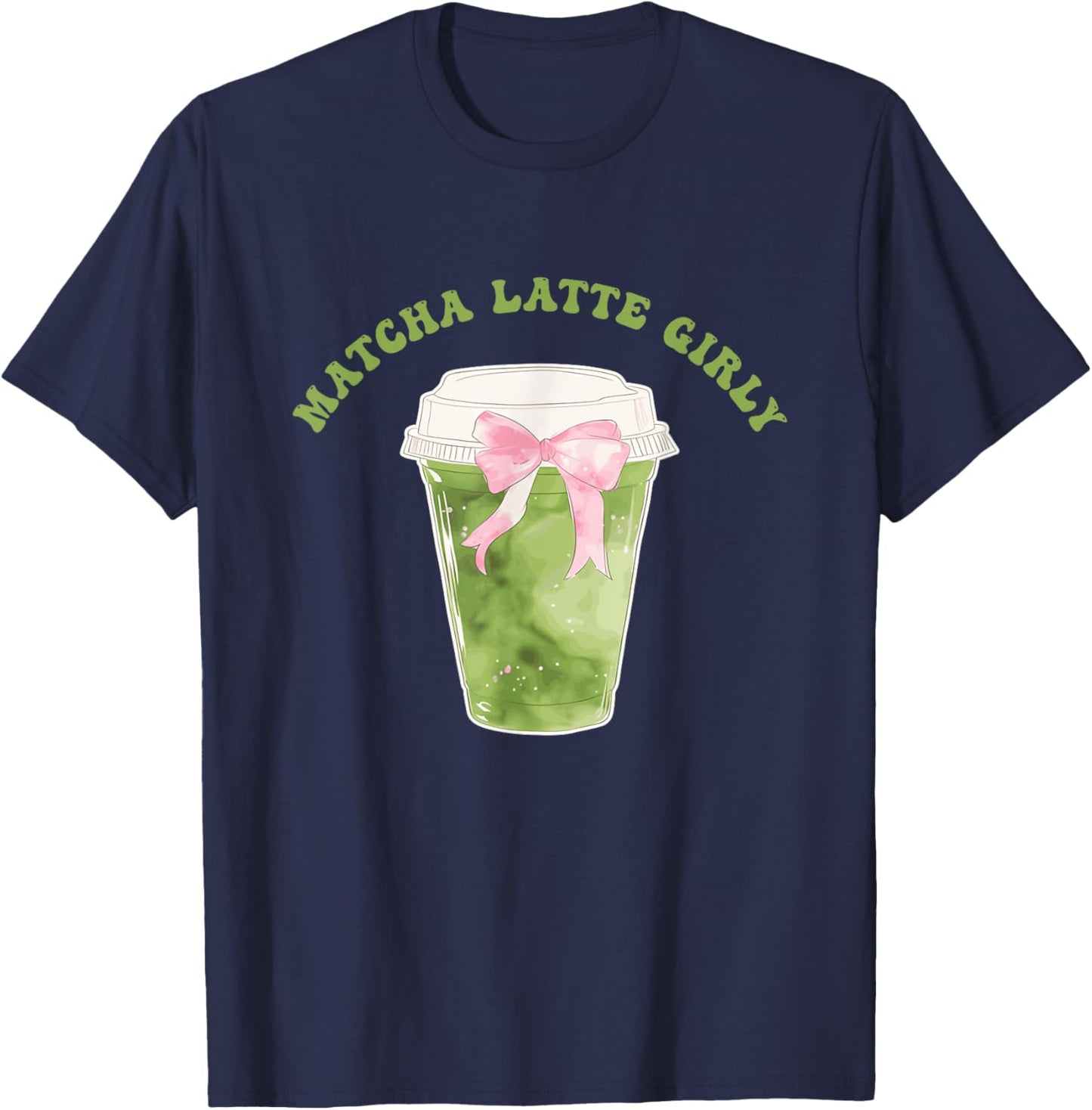 Matcha Latte Girly Matcha Latte Social Club Design T-Shirt - T-Shirt | Navy