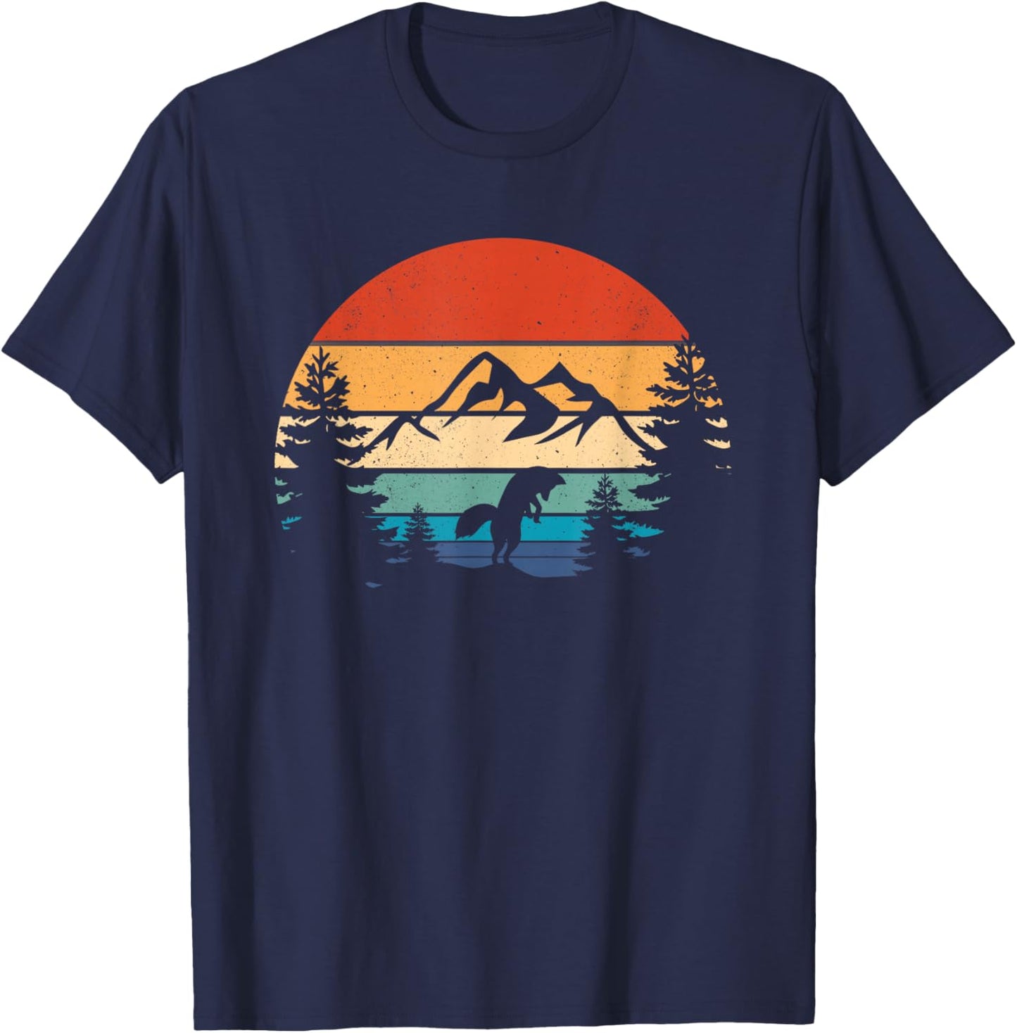 Fox Lover Wildlife Animal Vintage Fox Retro Foxes T-Shirt - T-Shirt | Navy
