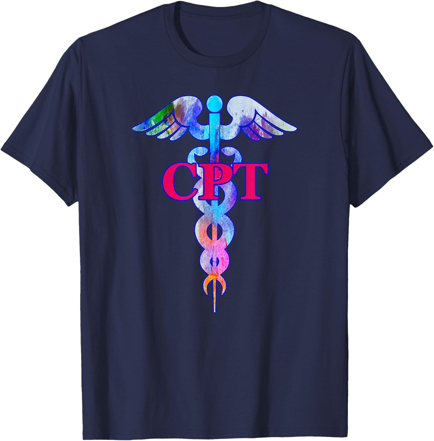 Certified Phlebotomy Technician CPT Caduceus Medical Symbol T-Shirt - T-Shirt | Navy
