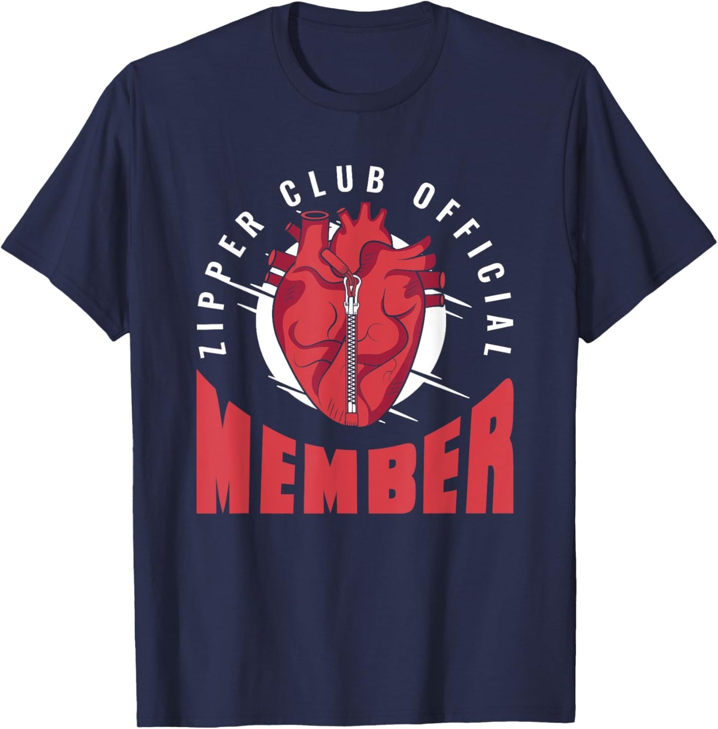 Zipper Club Official Member Transplant Open Heart Surgeon T-Shirt - T-Shirt | Navy