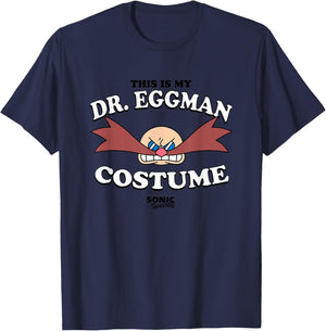 Sonic The Hedgehog Halloween This Is My Eggman Retro Costume T-Shirt - T-Shirt | Navy