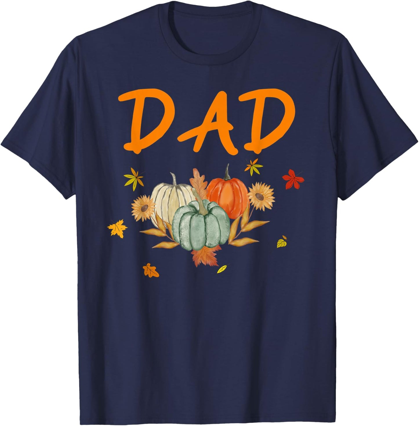 Dad Birthday Pumpkin 1st Birthday Matching Family Party T-Shirt - T-Shirt | Navy