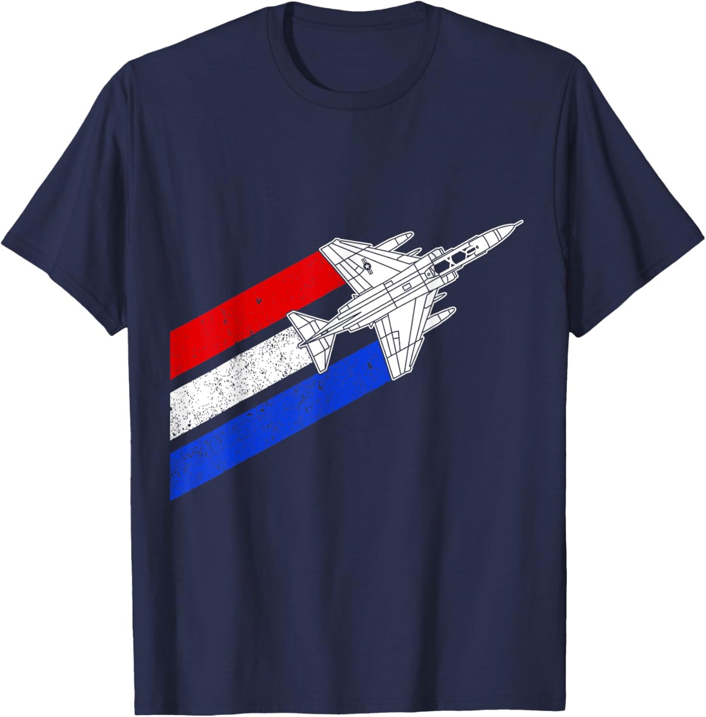 F-4 Phantom Airplane Vintage USA Contrails Red White Blue F4 T-Shirt - T-Shirt | Navy