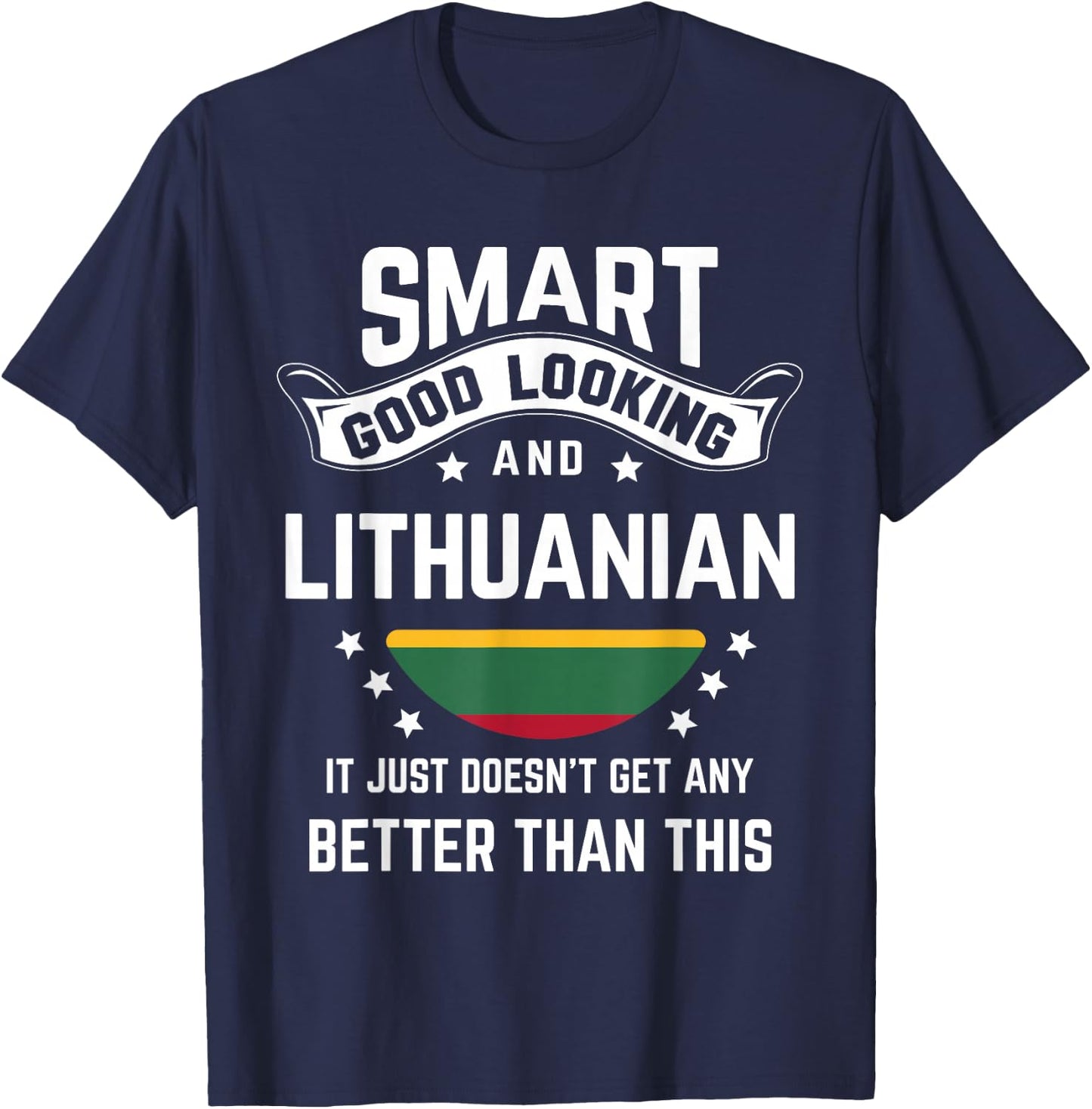Lithuanian Flag Native Pride Funny Lithuania Roots T-Shirt - T-Shirt | Navy