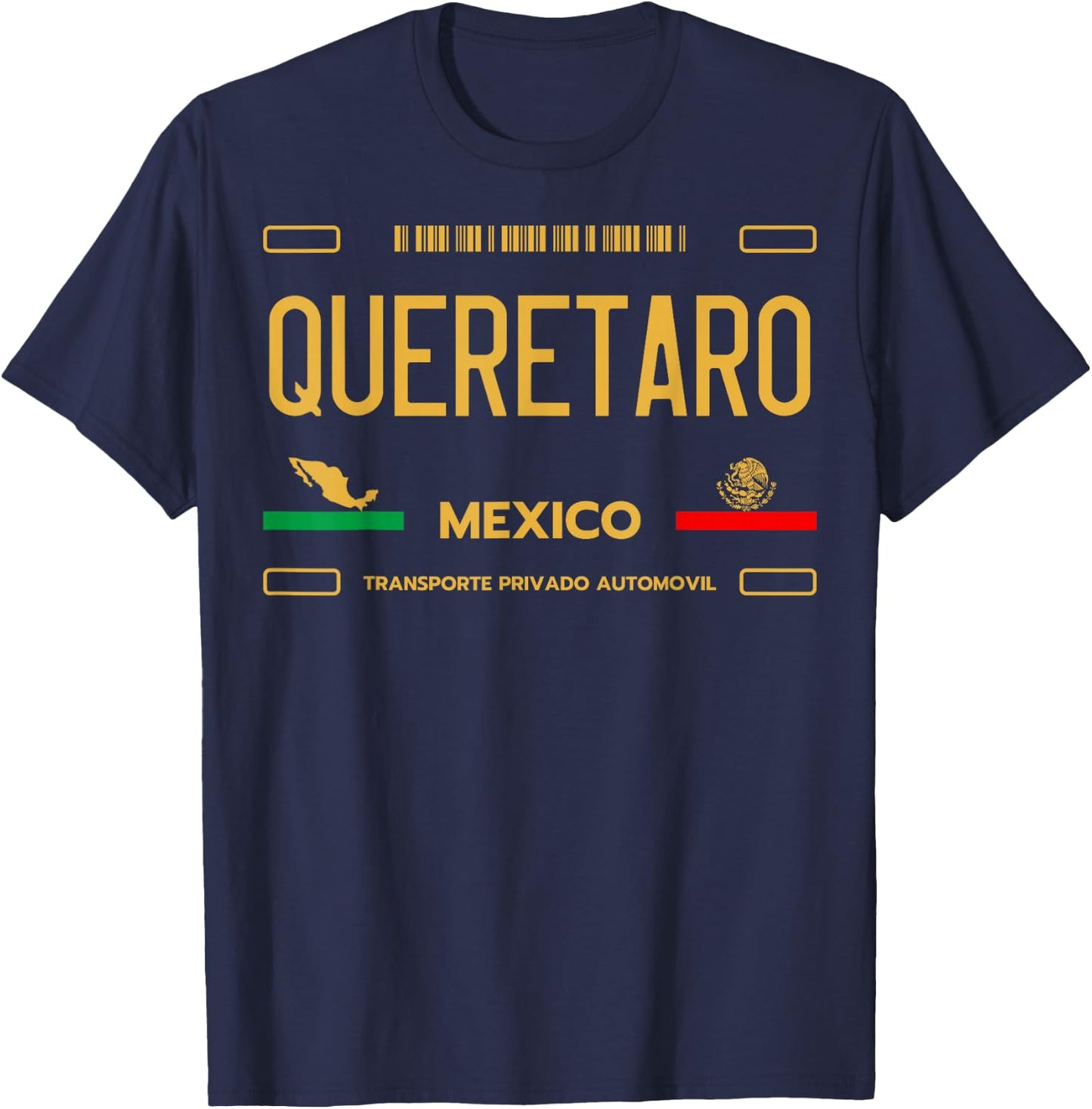 Queretaro License Plate Aesthetic, Queretaro T-Shirt - T-Shirt | Navy