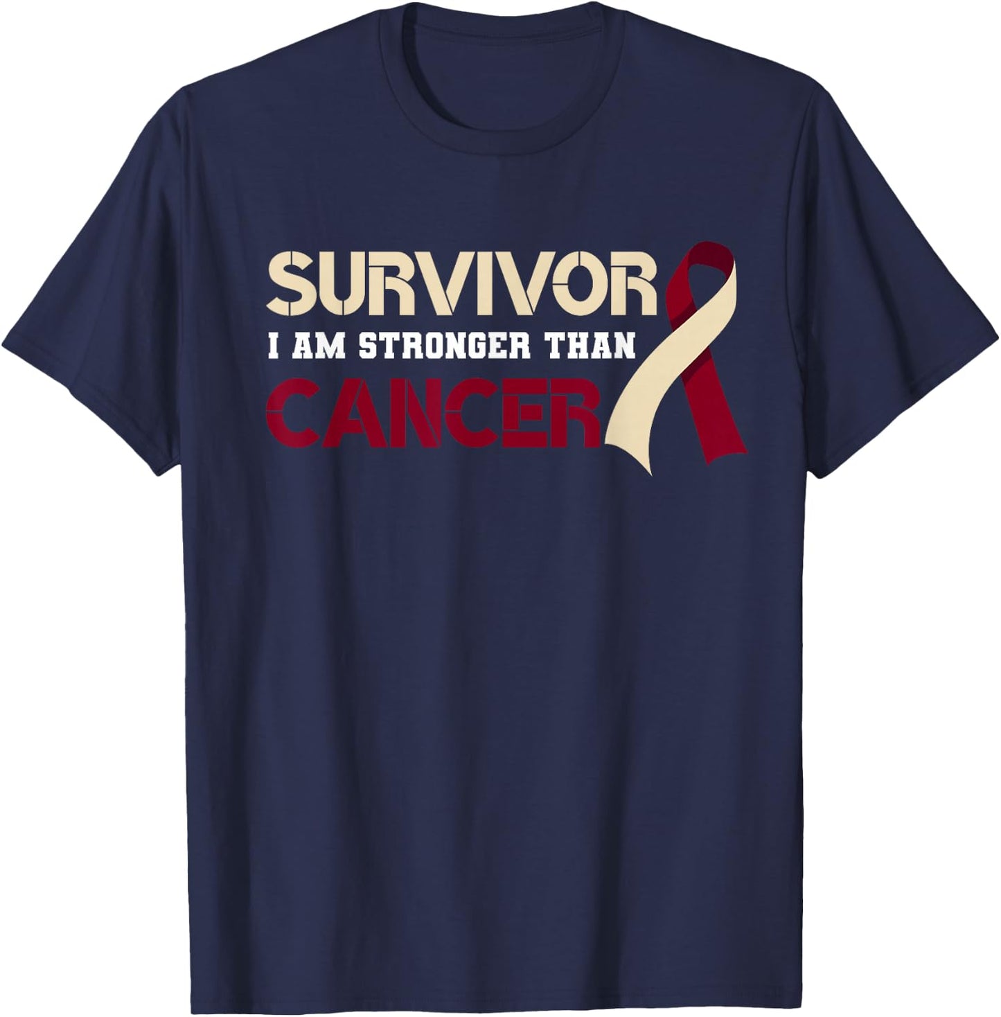 Survivor I'm Stronger Than Oral Head & Neck Cancer Survivor T-Shirt - T-Shirt | Navy
