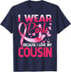 I Wear Pink For My Cousin Breast Cancer Awareness Butterfly T-Shirt - T-Shirt | Navy