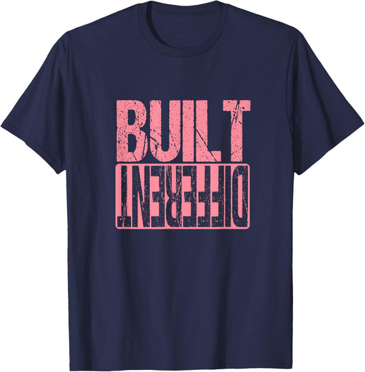 Pink Built Different Pink Color Graphic Rose Pink T-Shirt - T-Shirt | Navy