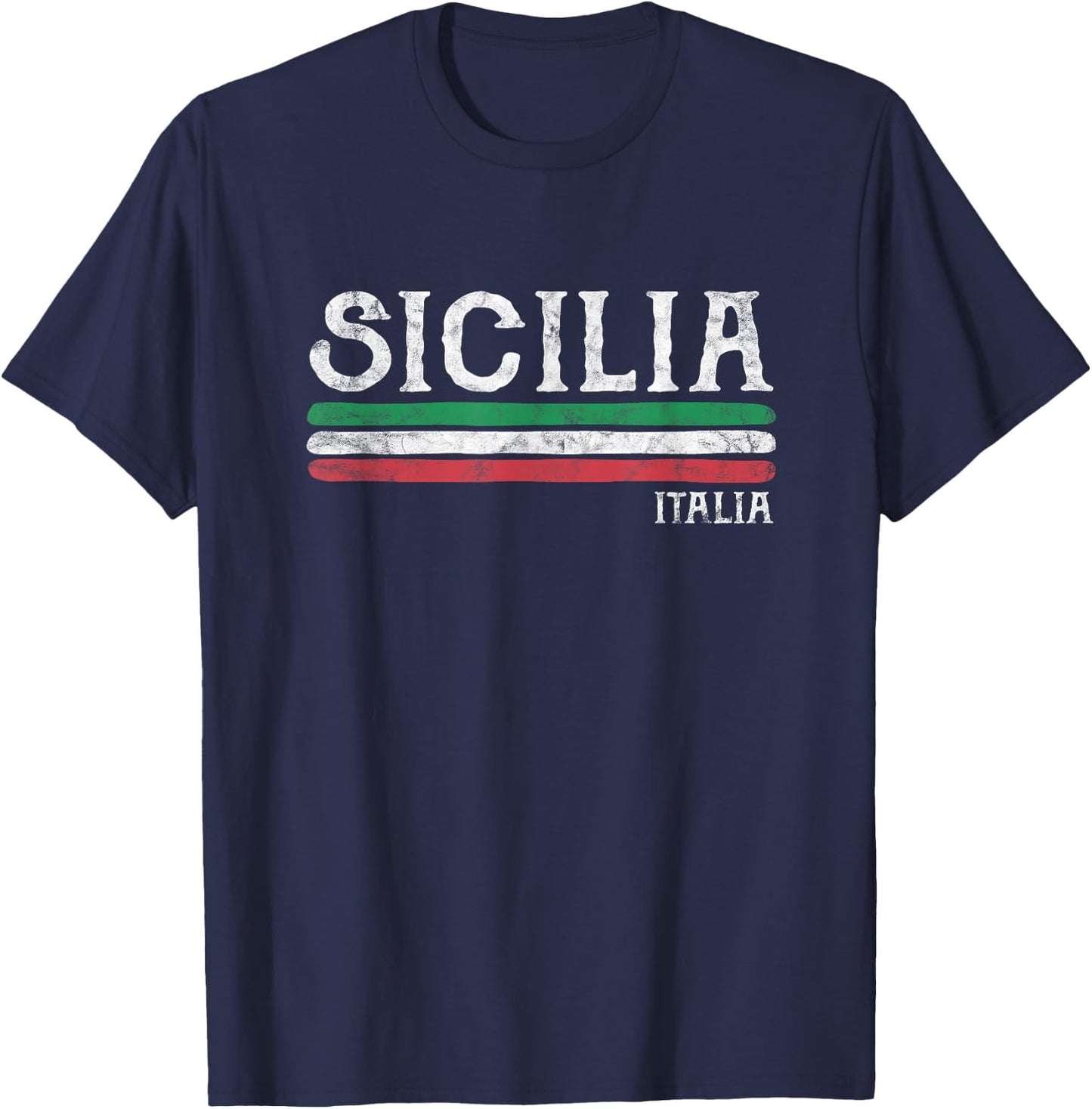 Sicily Sicilian Italy Italian Flag Souvenirs T-Shirt - T-Shirt | Navy