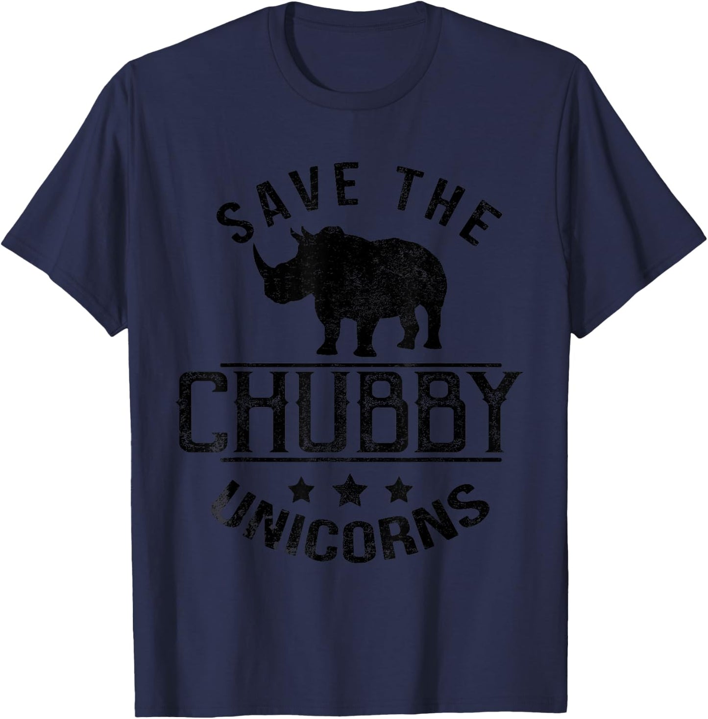 Save the Chubby Unicorns Rhino T-Shirt - T-Shirt | Navy