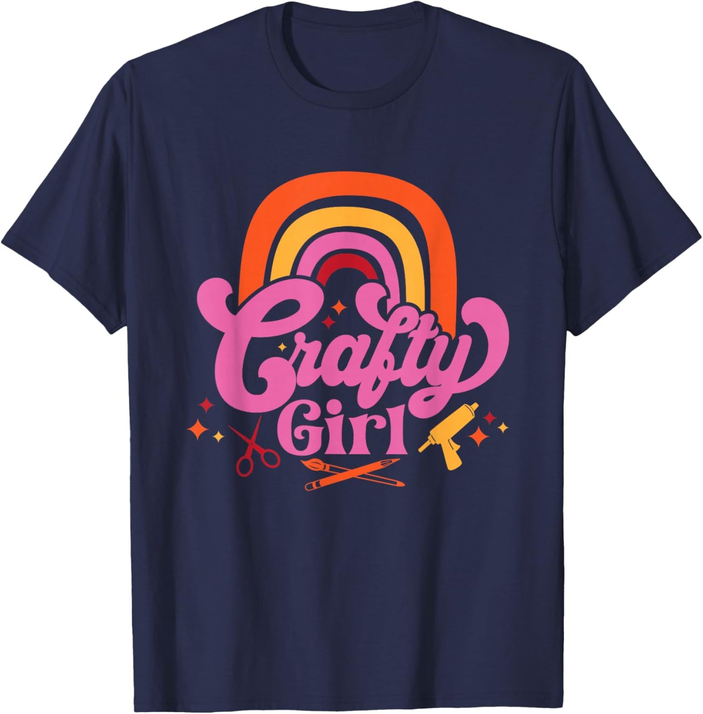 Crafty Girl Saying / Love Crafting / Crafter Art Crafty T-Shirt - T-Shirt | Navy