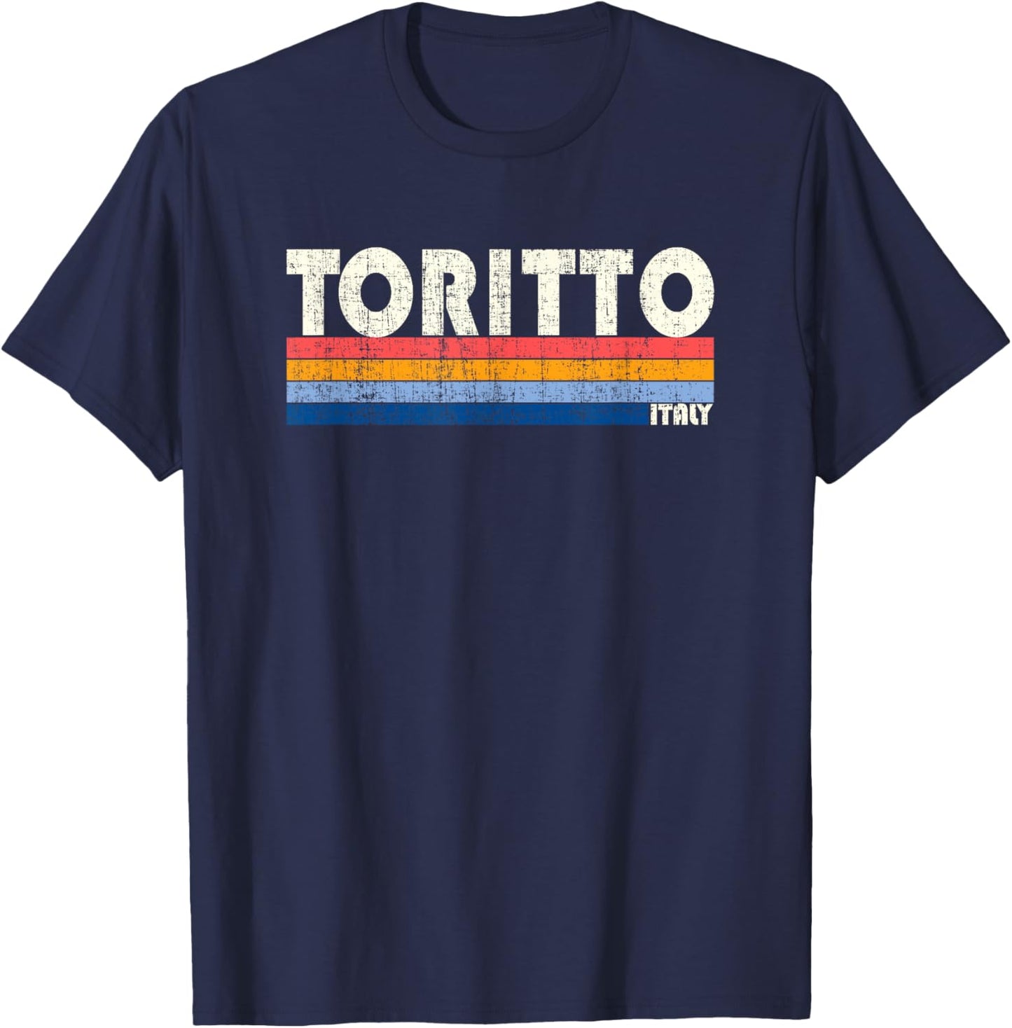 Toritto, Italy Retro 70s 80s Style T-Shirt - T-Shirt | Navy