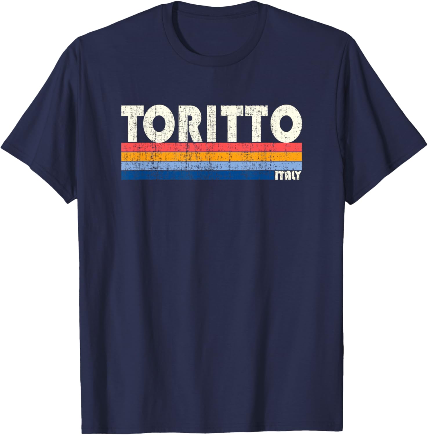 Toritto, Italy Retro 70s 80s Style T-Shirt - T-Shirt | Navy