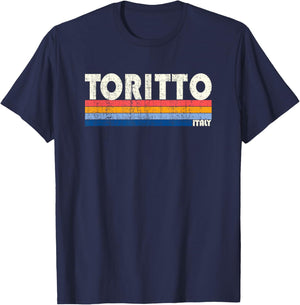 Toritto, Italy Retro 70s 80s Style T-Shirt - T-Shirt | Navy