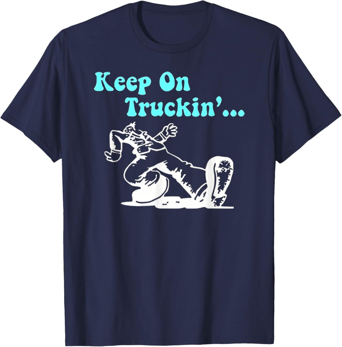 Funky Keep on Truckin' - Retro Vibes T-Shirt - T-Shirt | Navy