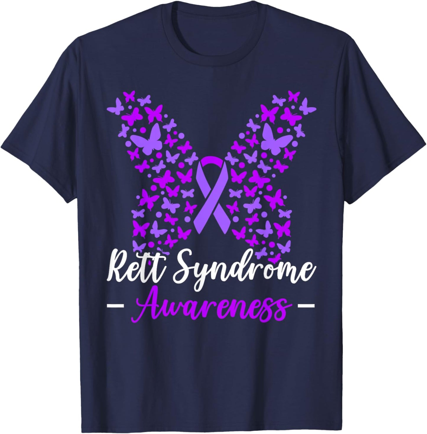 Rett Syndrome Awareness Rett Syndrome Warrior T-Shirt - T-Shirt | Navy