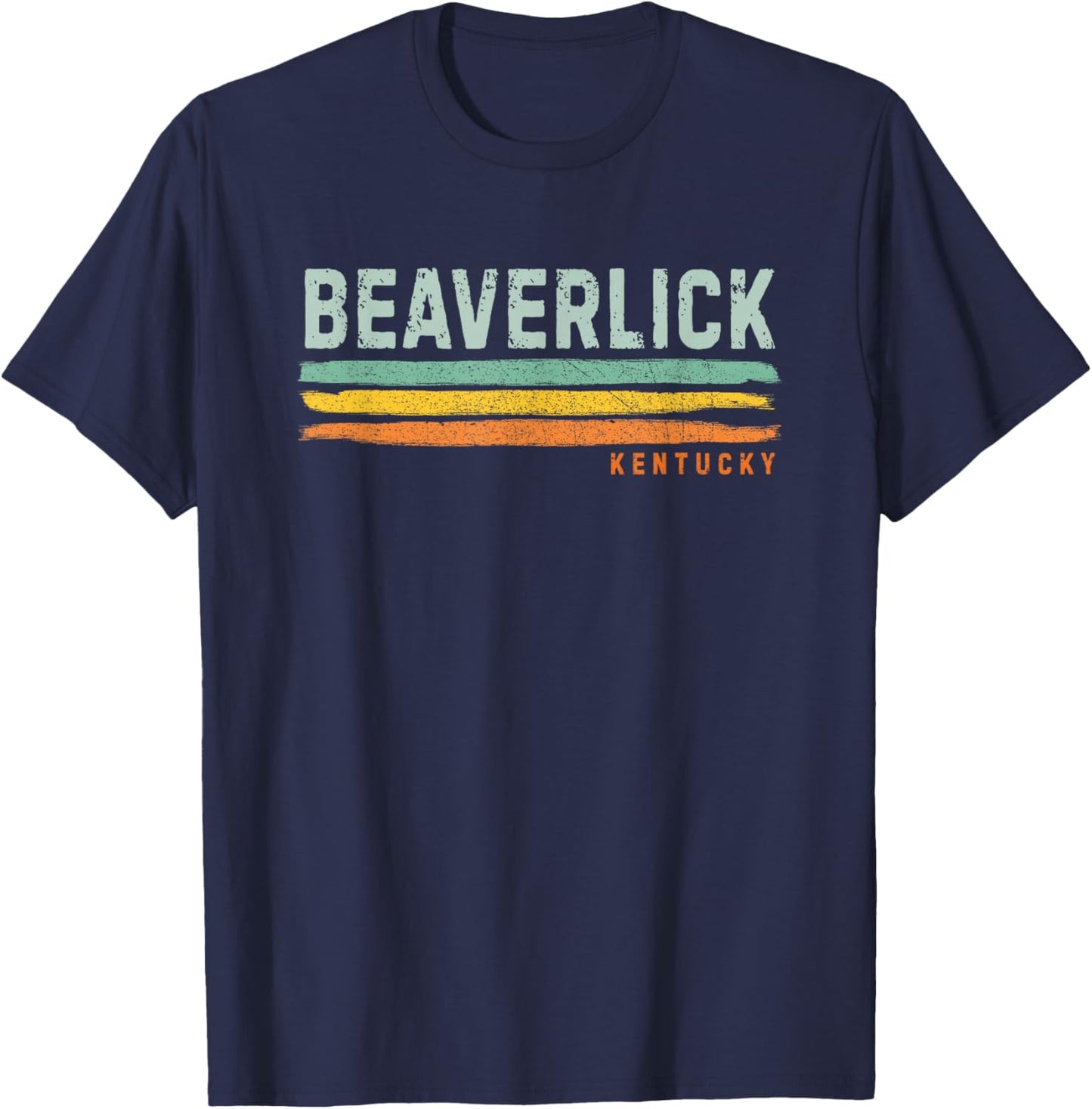 Vintage Stripes Beaverlick KY T-Shirt - T-Shirt | Navy