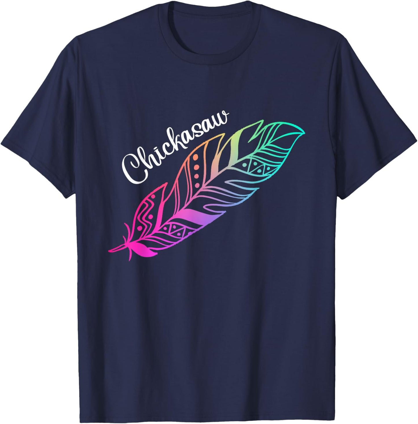 Indigenous Feather Native American Chickasaw Tribe T-Shirt - T-Shirt | Navy