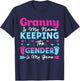 Keeper of The Gender Granny Baby Shower Gender Reveal T-Shirt - T-Shirt | Navy