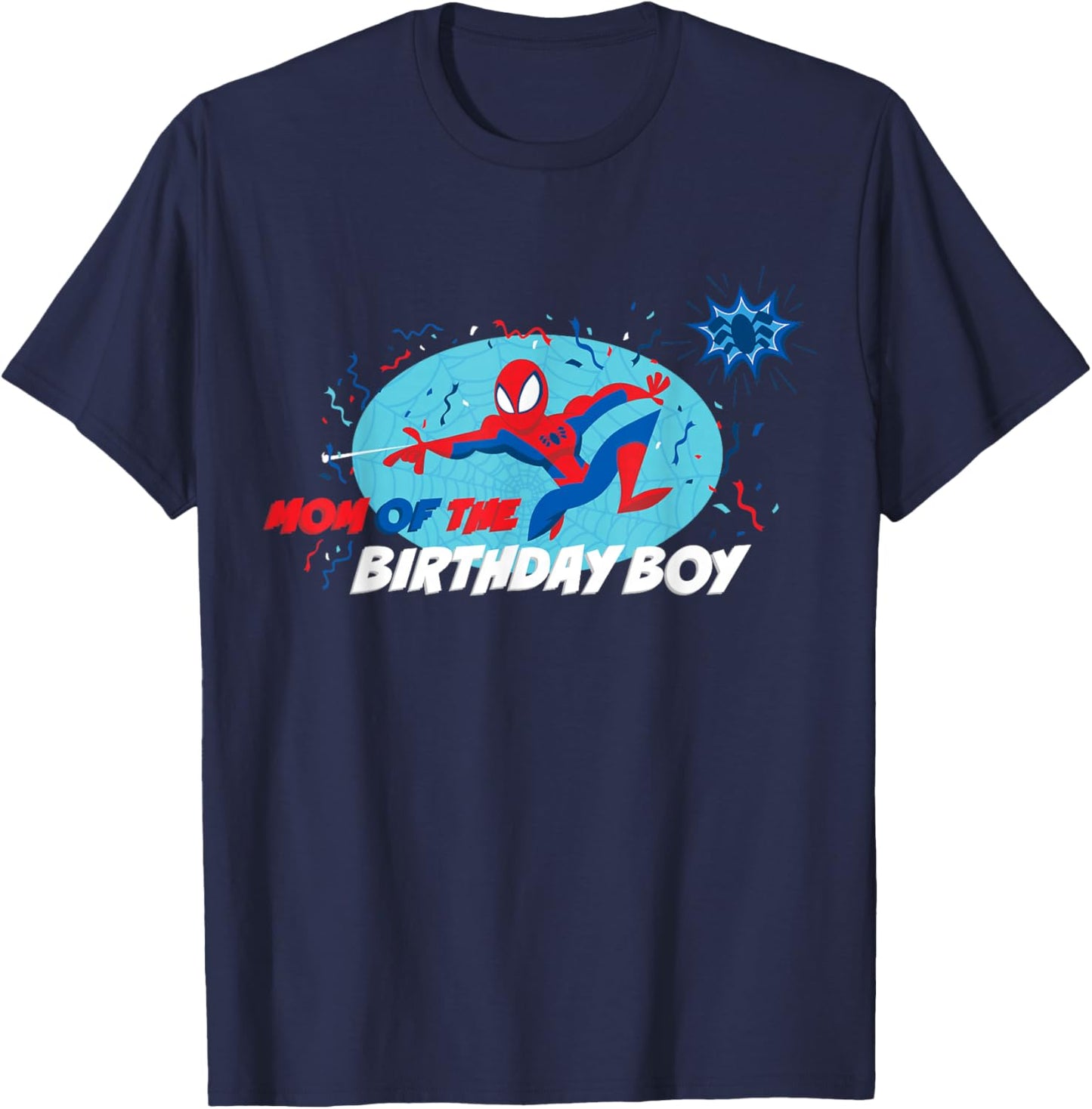 Marvel Spider-Man Toon Family Party Mom of the Birthday Boy T-Shirt - T-Shirt | Navy