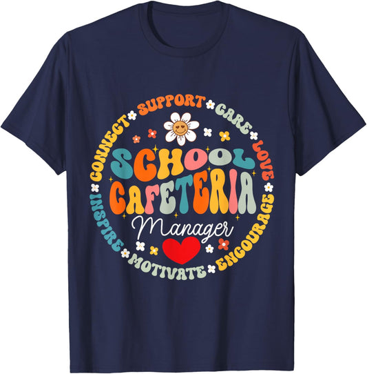 School Cafeteria Manager Food Services Crew Helper Squad T-Shirt - T-Shirt | Navy