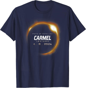 Total Solar Eclipse 2024 Carmel Indiana April 8 2024 T-Shirt - T-Shirt | Navy