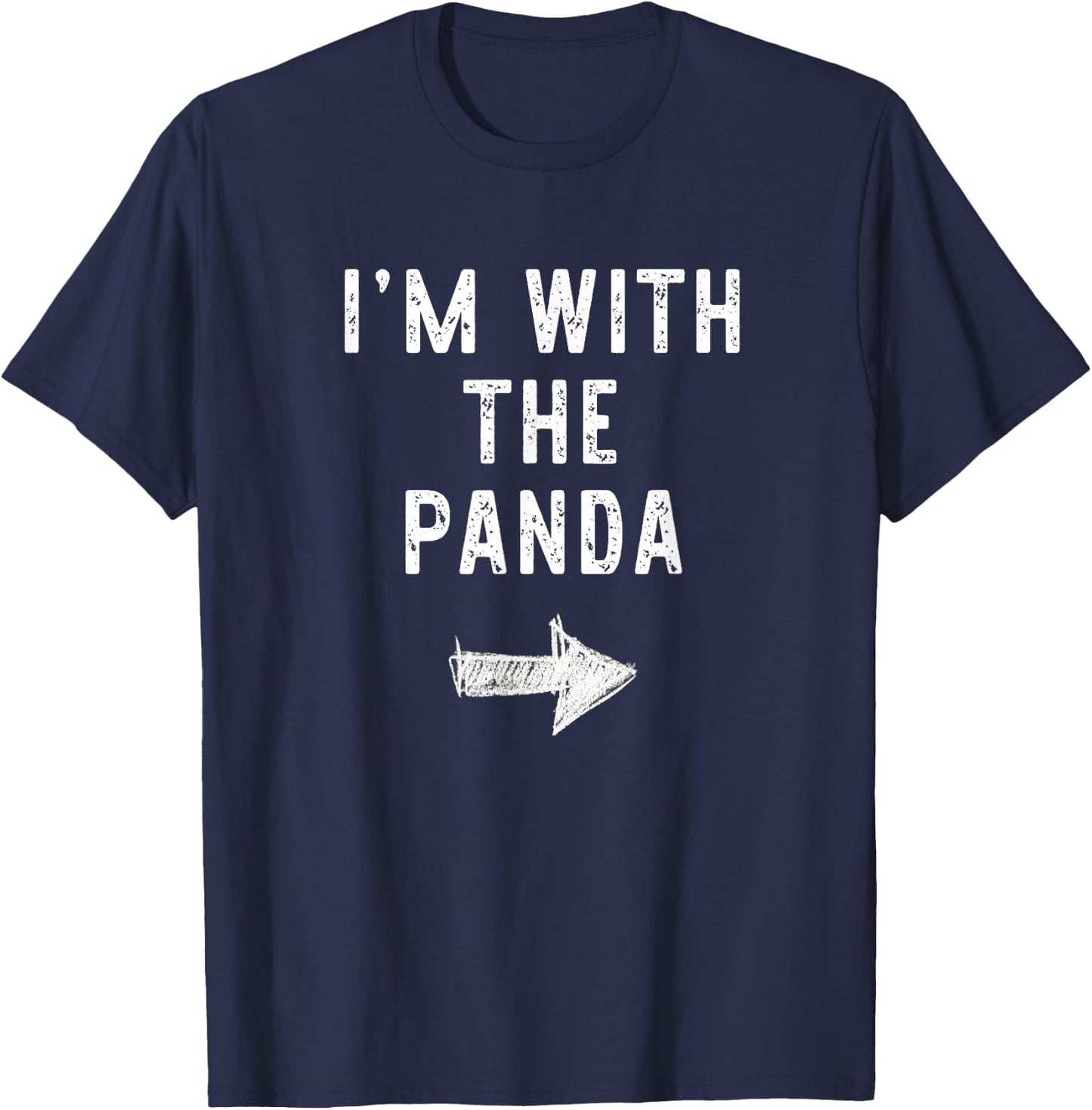 I’m With The Panda Funny Halloween Couple Costume T-Shirt - T-Shirt | Navy