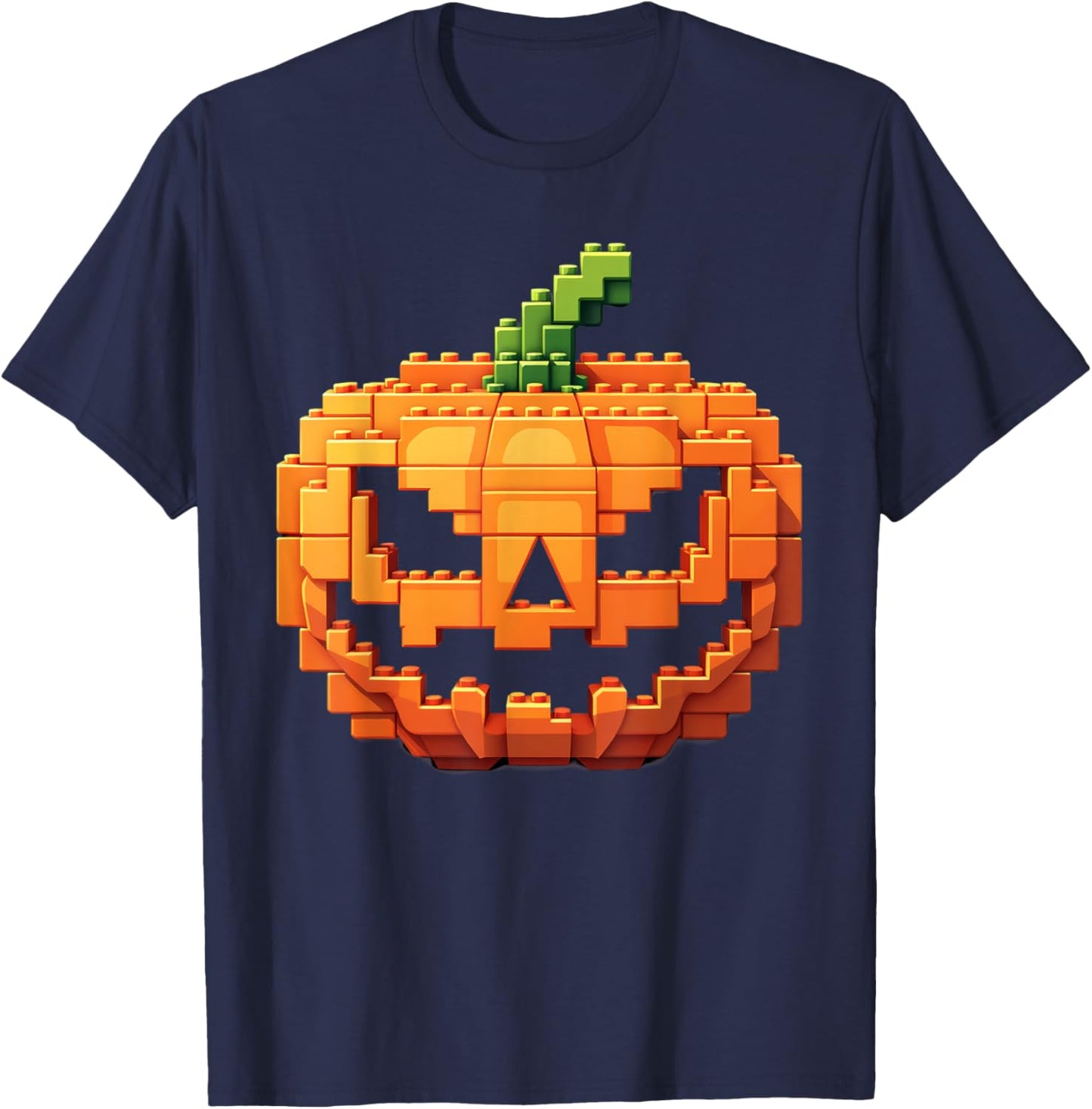 Halloween Master Builder Pumpkin kids Building Blocks Bricks T-Shirt - T-Shirt | Navy