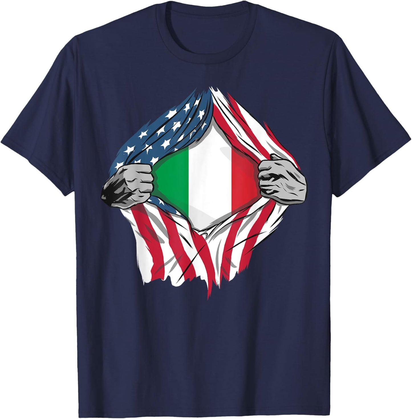 Italian American Blood Inside Me - Country Flags T-Shirt - T-Shirt | Navy