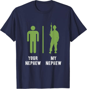 Your Nephew My Nephew Proud Military Soldier Veteran Icon T-Shirt - T-Shirt | Navy