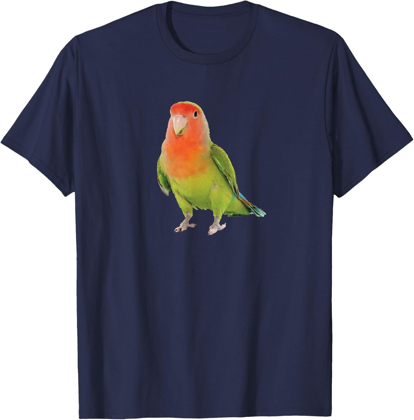 Peach Faced Lovebird Parakeet Face T-Shirt - T-Shirt | Navy