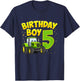 5th Birthday Boy 5 Year Old Farm Truck Tractor Party T-Shirt - T-Shirt | Navy