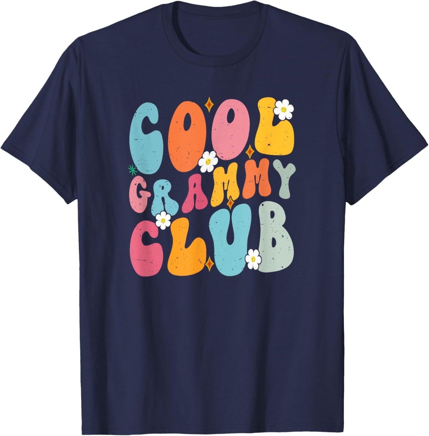 Cool Grammy Club Mother's Day Groovy Retro Best Mom Ever T-Shirt - T-Shirt | Navy
