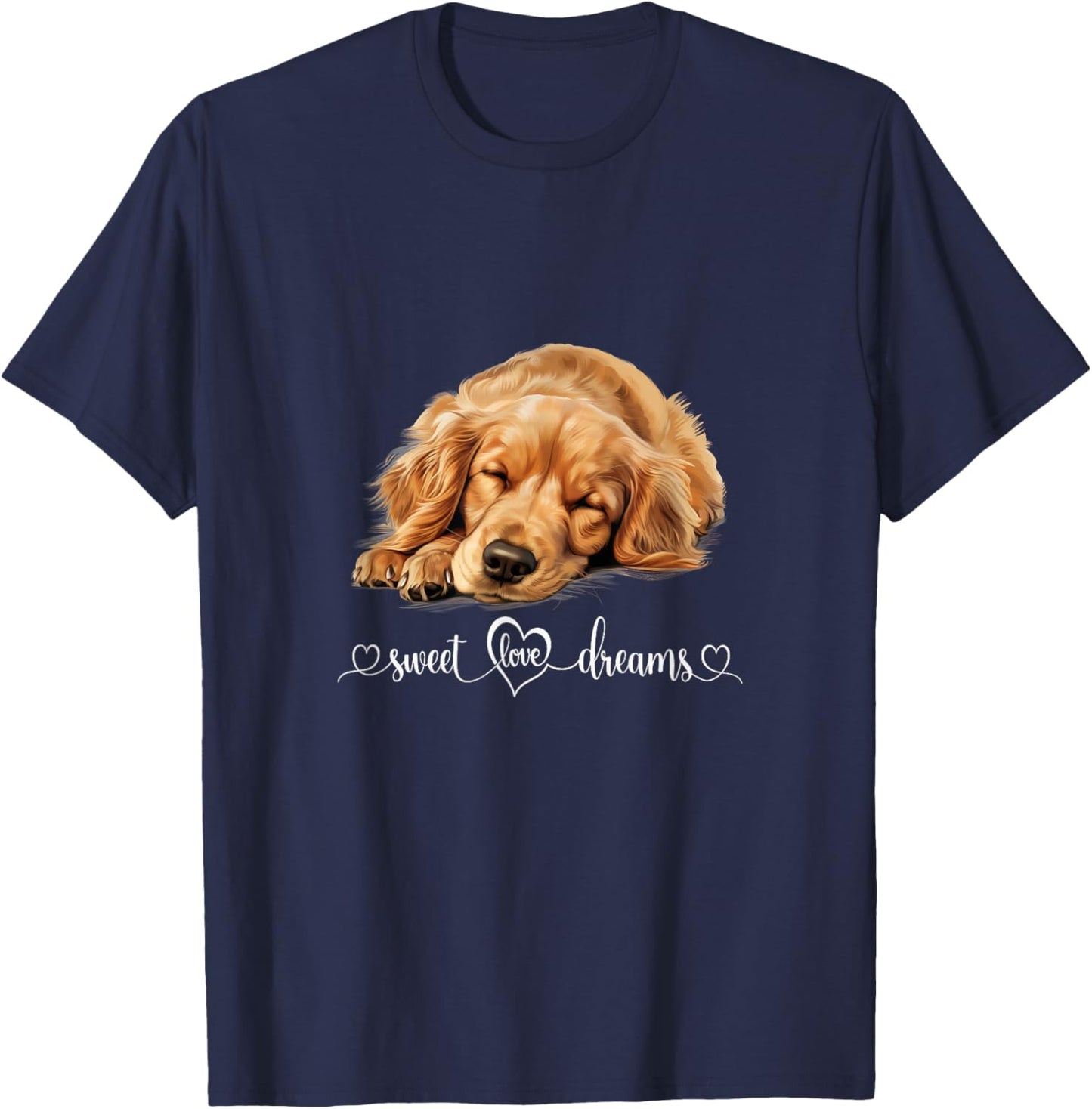 Cute Dog Graphic Dog Lover Golden Retriever Puppy Dog T-Shirt - T-Shirt | Navy