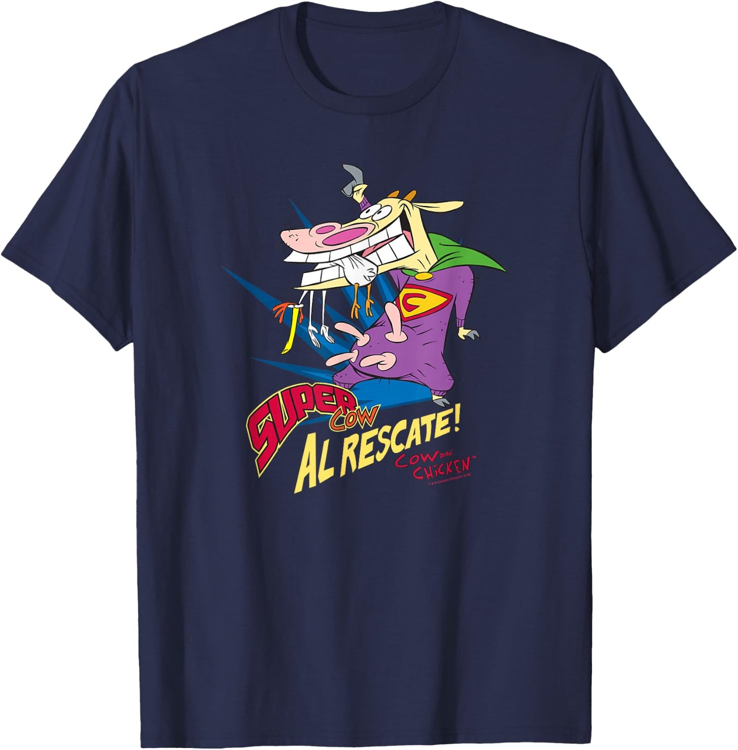 Cow and Chicken Super Cow T-Shirt - T-Shirt | Navy