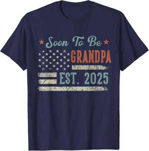 Soon to be Grandpa 2025 Loading Promoted to Grandpa 2025 T-Shirt - T-Shirt | Navy