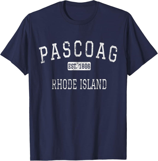 Pascoag Rhode Island RI Vintage T-Shirt - T-Shirt | Navy