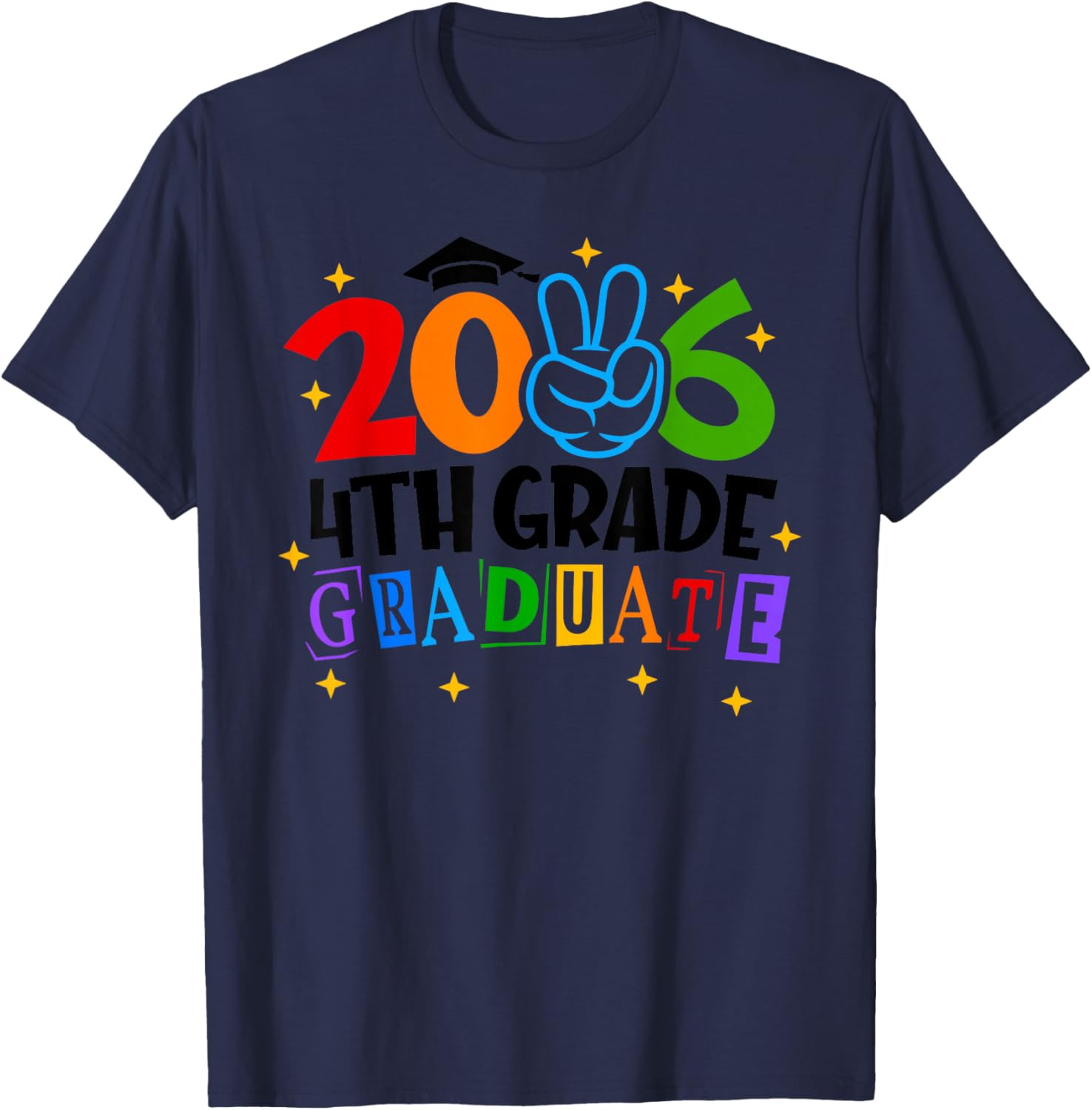 4th Fourth Grade Graduate 2026 Graduation Class of 2026 Kids T-Shirt - T-Shirt | Navy