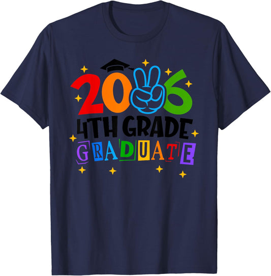 4th Fourth Grade Graduate 2026 Graduation Class of 2026 Kids T-Shirt - T-Shirt | Navy