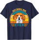 Best Beagle Mom Ever | Dog Lover Retro Sunset T-Shirt - T-Shirt | Navy
