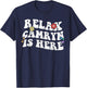 Retro Groovy Relax Camryn Is Here Funny Mother's Day Name T-Shirt - T-Shirt | Navy