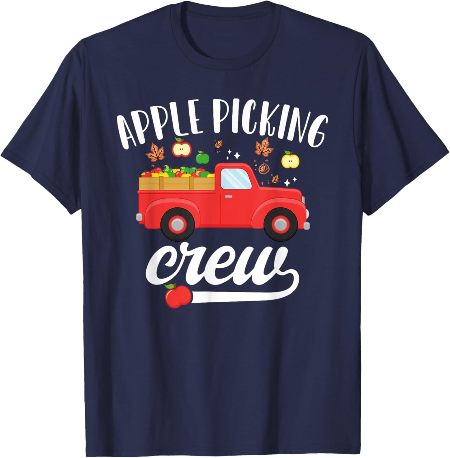 Apple Picking Crew Apple Picking Squad Cute Harvest Season T-Shirt - T-Shirt | Navy
