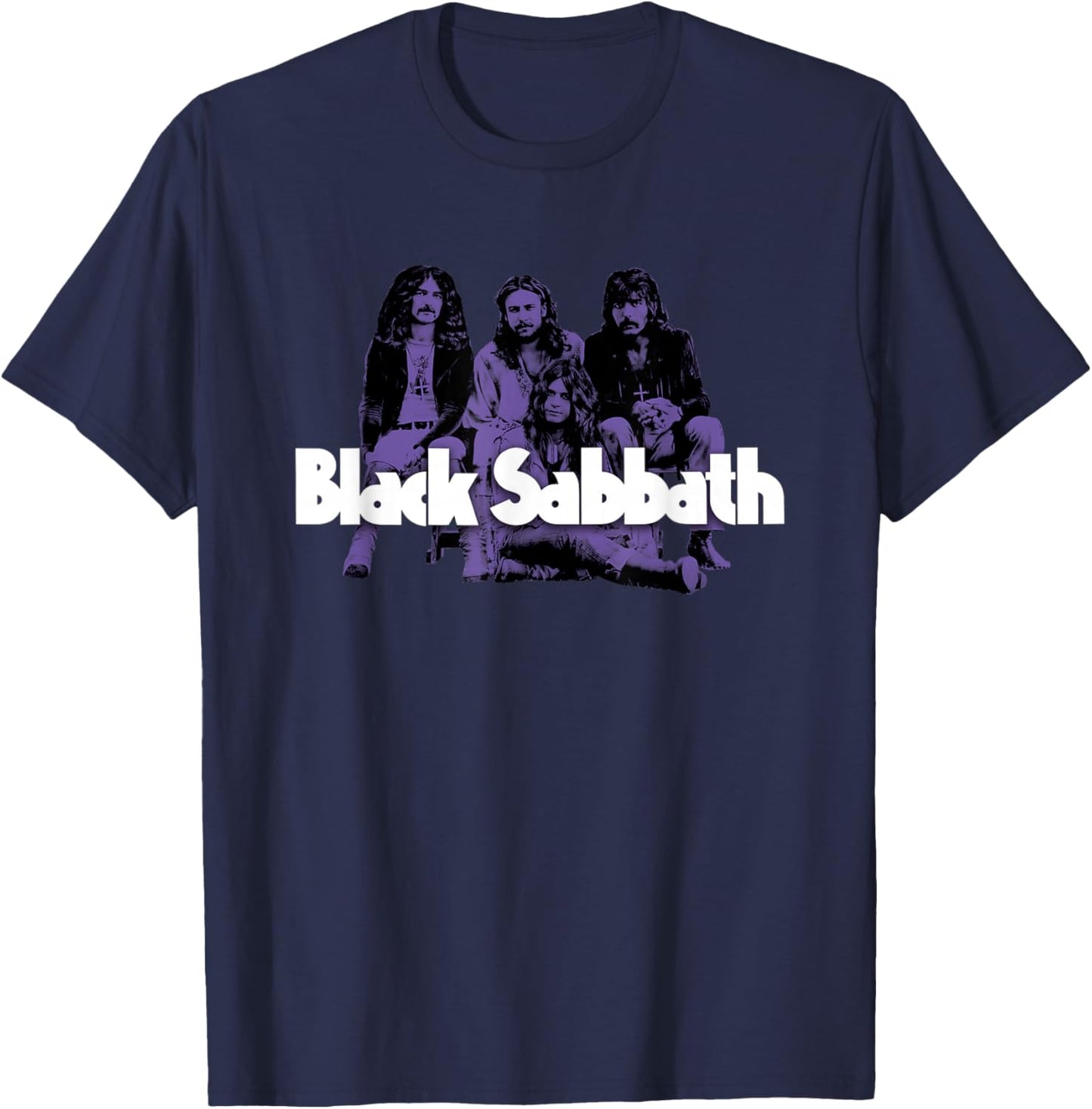 Official Black Sabbath Purple Photo T-Shirt - T-Shirt | Navy
