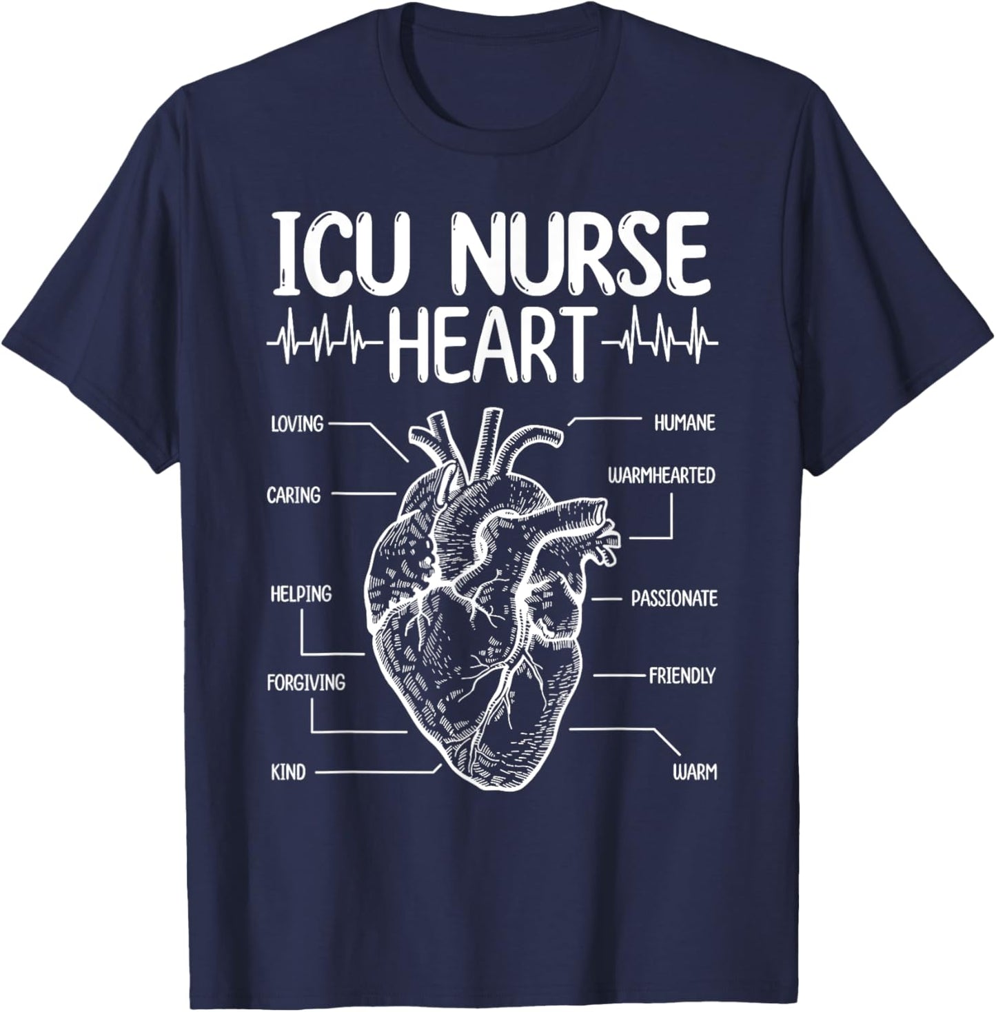 Neuro ICU Nurse Accessoires Cardiac ICU Nurse Essentials T-Shirt - T-Shirt | Navy