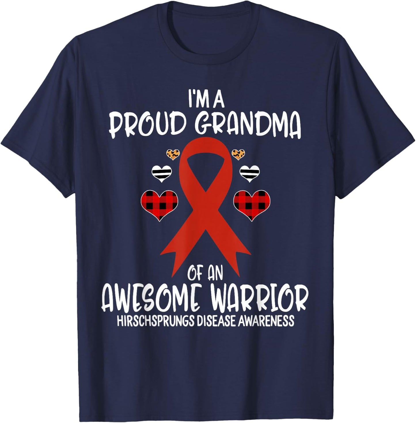 Hirschsprungs Disease Awareness I'm Proud Grandma of Awesome T-Shirt - T-Shirt | Navy